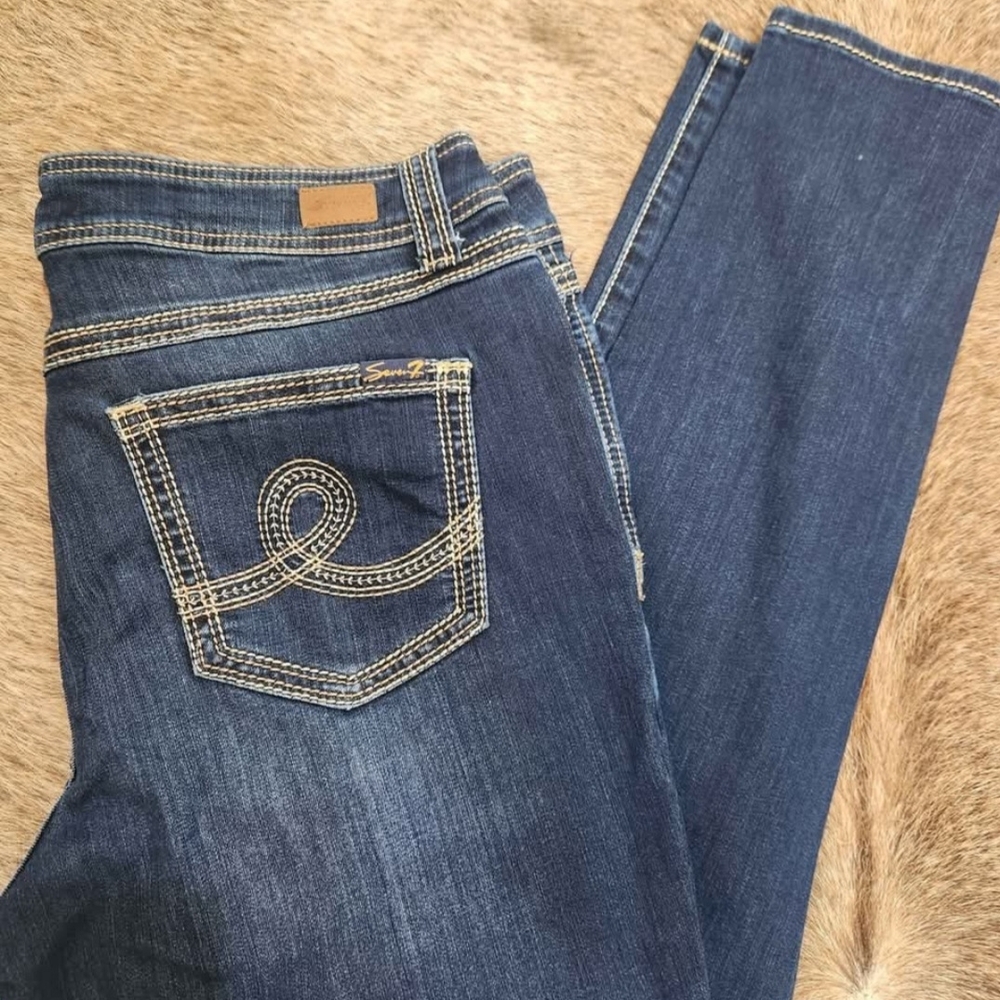 Seven7 Dark Blue Boot Cut Jeans